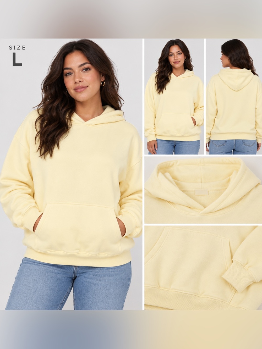 wild fable Pale Yellow Pullover Hoodie